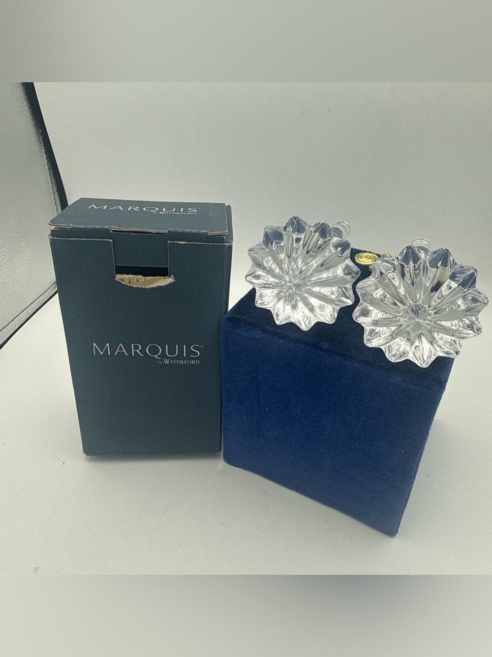 Pair Of Marquis by Waterford Crystal Brookside Clear Wine Bottle Stoppers New
